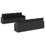 vidaXL Salon de jardin 9 Pièces avec coussins noir résine tressée