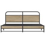 vidaXL Cadre de lit en métal sans matelas chêne fumé 183x213 cm
