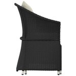 vidaXL Salon de jardin 2 Pièces avec coussins Noir Résine tressée