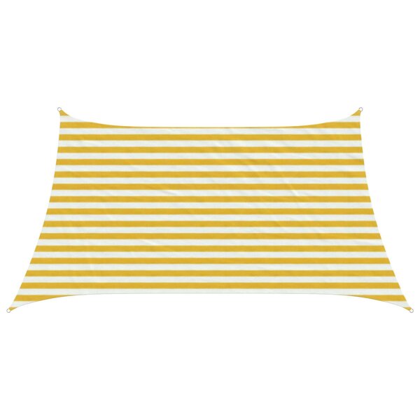 vidaXL Voile d'ombre 3 / 4 x 2 m HDPE Rectangulaire Jaune et blanc