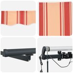 vidaXL Store Rétractable Automatique avec LED Jaune et Orange 450x350 cm