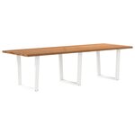 vidaXL Table à manger avec bord naturel 280x100x74cm bois massif chêne