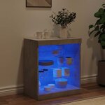 vidaXL Buffet avec lumières LED gris béton 60 5x37x67 cm