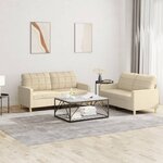 vidaXL Ensemble de canapés 2 Pièces avec coussins Crème Tissu