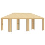 vidaXL Abri de jardin 6 x 3 m Crème Polyester et Acier 190