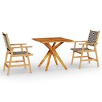 vidaXL Ensemble à manger de jardin 3 Pièces Bois d'acacia solide