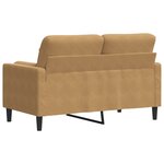 vidaXL Canapé 2 places avec oreillers décoratifs brun 120 cm velours