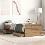 vidaXL Cadre de lit sans matelas chêne artisanal 90x200 cm
