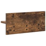 vidaXL Porte-manteau mural avec étagère Chêne fumé 40 x 10.5 x 18 cm