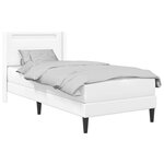 vidaXL Cadre de lit avec matelas Blanc 90 x 200 cm Simili cuir