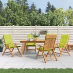 vidaXL Chaises de jardin inclinables lot de 4 et coussins bois teck