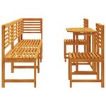 Ensemble de repas de jardin 6 pièces en acacia massif