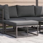 vidaXL Mobilier de jardin avec coussin Noir Aluminium