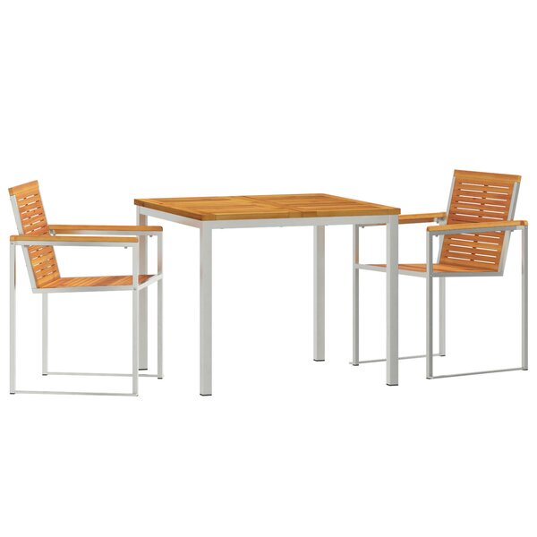 Ensemble de salle à manger de jardin vidaXL 3 pièces en bois massif d'acacia