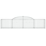 vidaXL Paniers à gabions arqués 8 Pièces 300x50x60/80 cm fer galvanisé