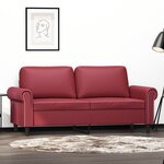 vidaXL Canapé à 2 places Rouge bordeaux 140 cm Similicuir