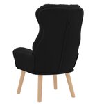Chaise relaxante vidaXL en tissu noir ressemblant à de la laine