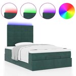 vidaXL Cadre de lit ottoman avec matelas vert foncé 120x200 cm velours