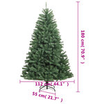 vidaXL Sapin de Noël artificiel à charnières avec support vert 180 cm