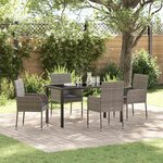 vidaXL Ensemble de salle à manger pour jardin 5 Pièces Gris Poly rotin