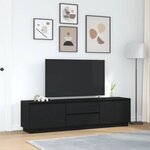 vidaXL Meuble TV avec lumières LED chêne noir 193 5x41x50 cm