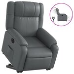 vidaXL Fauteuil inclinable électrique gris similicuir