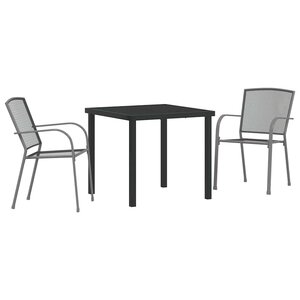 vidaXL Ensemble de salle à manger pour jardin 3 Pièces Anthracite