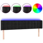vidaXL Tête de lit à LED Noir 183x16x78/88 cm Velours