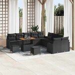 vidaXL Ensemble de canapé de jardin 13 Pièces Noir polyrotin