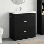 vidaXL Meuble sous lavabo de salle de bain Chêne noir