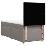 vidaXL Sommier à lattes de lit avec matelas Taupe 90x190 cm Tissu