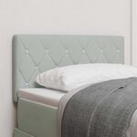 vidaXL Tête de lit LED avec des boutons en cristal capitonnés gris clair de 80 cm en velours