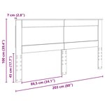 vidaXL Tête de lit Gris béton 200 cm Bois d'ingénierie