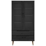 vidaXL Vitrine en Verre MOLDE 90 x 35 x 175 cm Bois de pin massif Noir