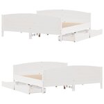 vidaXL Cadre de lit sans matelas blanc 160x200 cm bois de pin massif