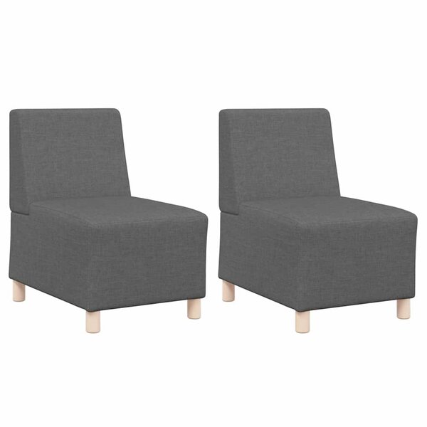 vidaXL Unité de Sofa Modulaire Sans Accoudoirs 2 Pièces Gris foncé