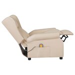 vidaXL Fauteuil de massage Crème Tissu