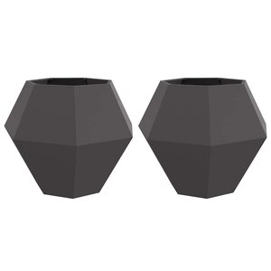 vidaXL Jardinière 2 Pièces Noir 100 x 100 x 80 cm Acier