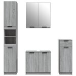 vidaXL Ensemble d'armoires de salle de bain 4 Pièces sonoma gris