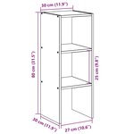 vidaXL Bibliothèque empilable gris béton 30x30x80 cm bois d'ingénierie