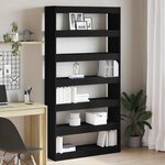 vidaXL Bibliothèque Noir Bois d'ingénierie