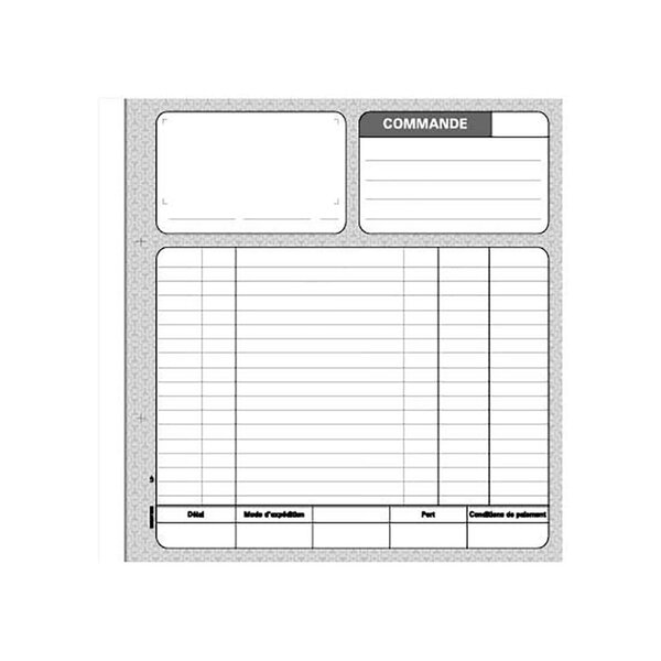 Manifold autocopiant Commande", double exemplaires 21x21cm, 50 pages (paquet 5 unités)"