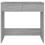 Bureau table poste de travail meuble d'ordinateur informatique étude sonoma 80 x 40 x 75 cm bois d'ingénierie gris 02_0023963