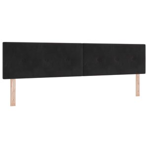 vidaXL Tête de lit LED avec des lumières à LED Noir 200 cm Polyester