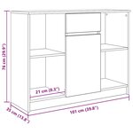 vidaXL Buffet avec tiroir gris béton 101x35x76 cm bois d'ingénierie