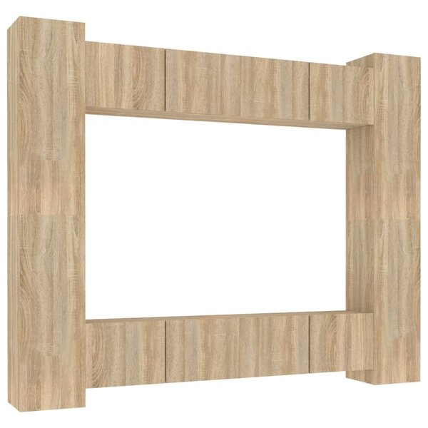 vidaXL Ensemble de meubles TV 8 Pièces Chêne sonoma Bois d'ingénierie