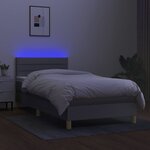 vidaXL Sommier à lattes de lit avec matelas et LED Gris clair 90x200cm