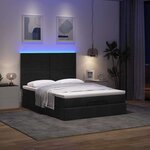 VidaXL Cadre de lit ottoman avec matelas noir 140x190 cm tissu