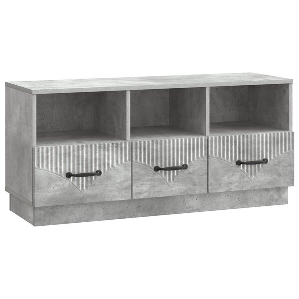 vidaXL Meuble TV Gris béton 102 x 34 5 x 47 cm Bois d'ingénierie