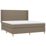 vidaXL Sommier à lattes de lit matelas et LED Taupe 180x200 cm Tissu